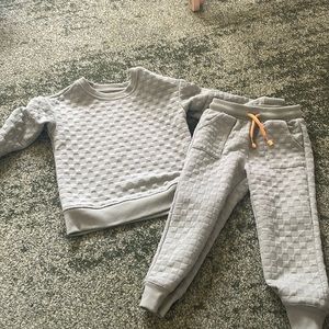 Sage Green cat and Jack sweatshirt set 3T